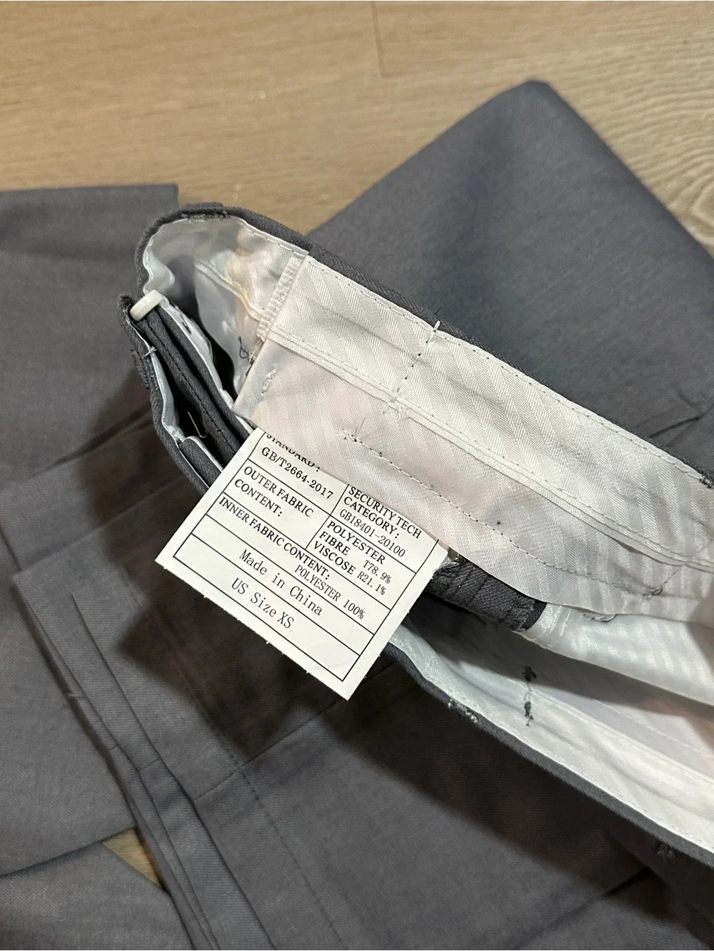 Men's Gray Three-Piece Suit with Black Satin Lapel XS